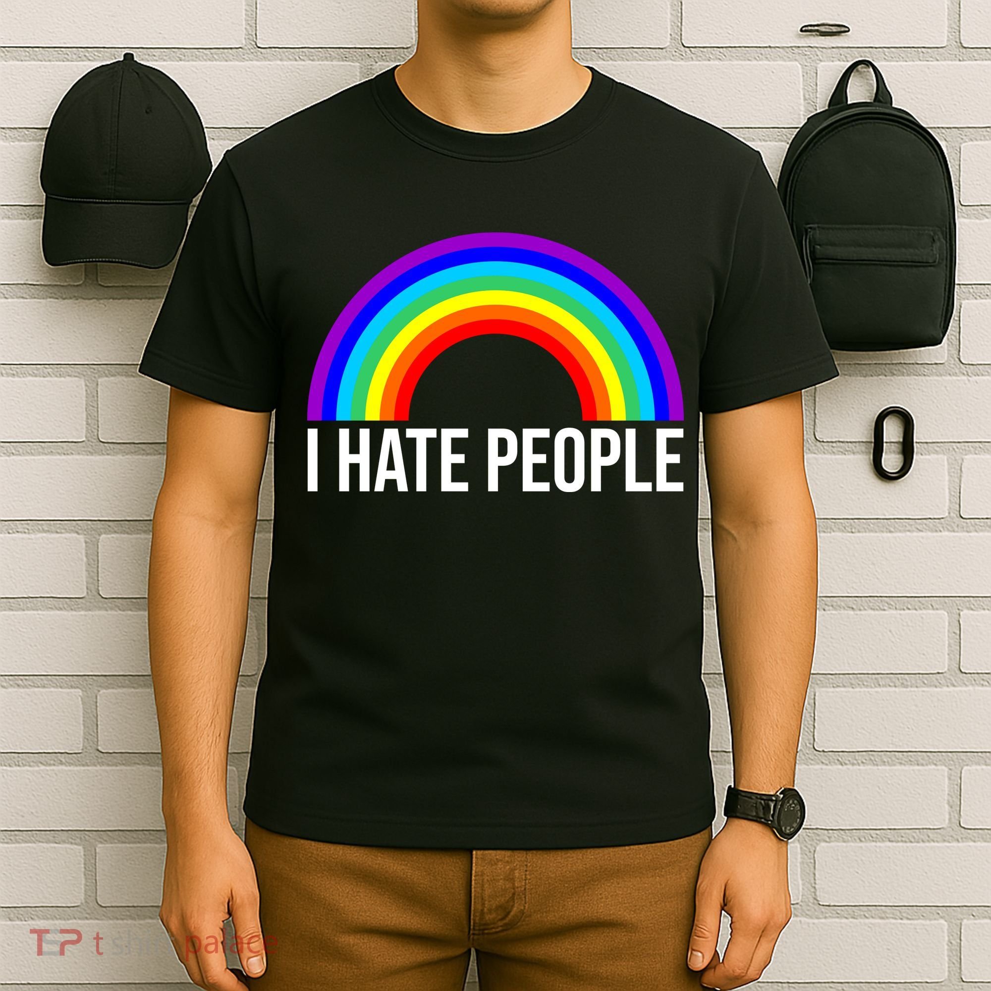 I Hate People Rainbow Funny Humor Anti Social T-Shirt