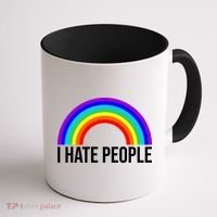 I Hate People Rainbow Funny Humor Anti Social Coffee Mug thumb 1
