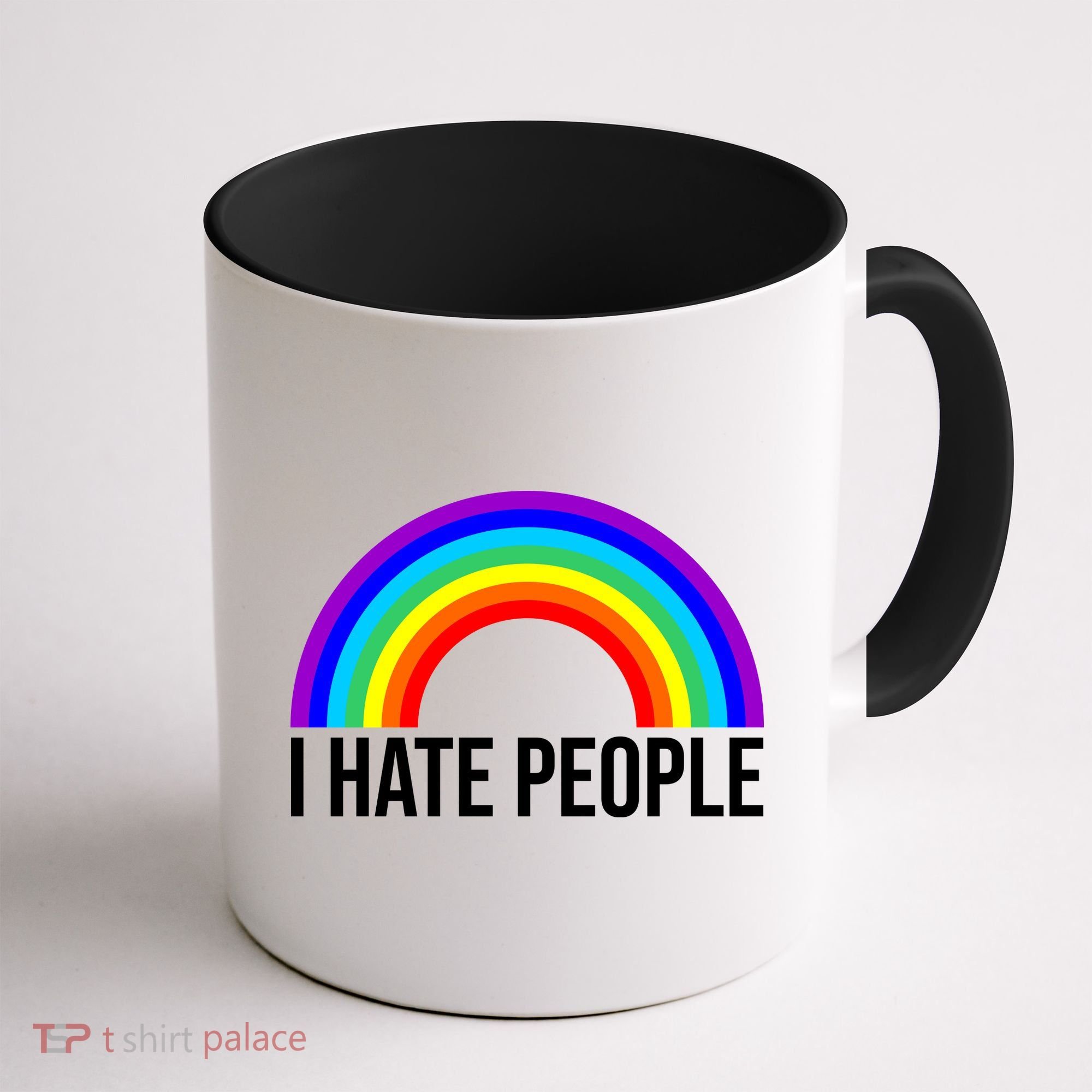 I Hate People Rainbow Funny Humor Anti Social Coffee Mug