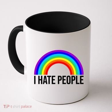 I Hate People Rainbow Funny Humor Anti Social Coffee Mug