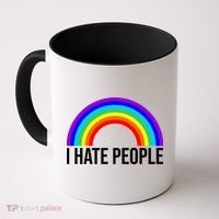 I Hate People Rainbow Funny Humor Anti Social Coffee Mug thumb 0