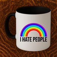 I Hate People Rainbow Funny Humor Anti Social Coffee Mug thumb 2