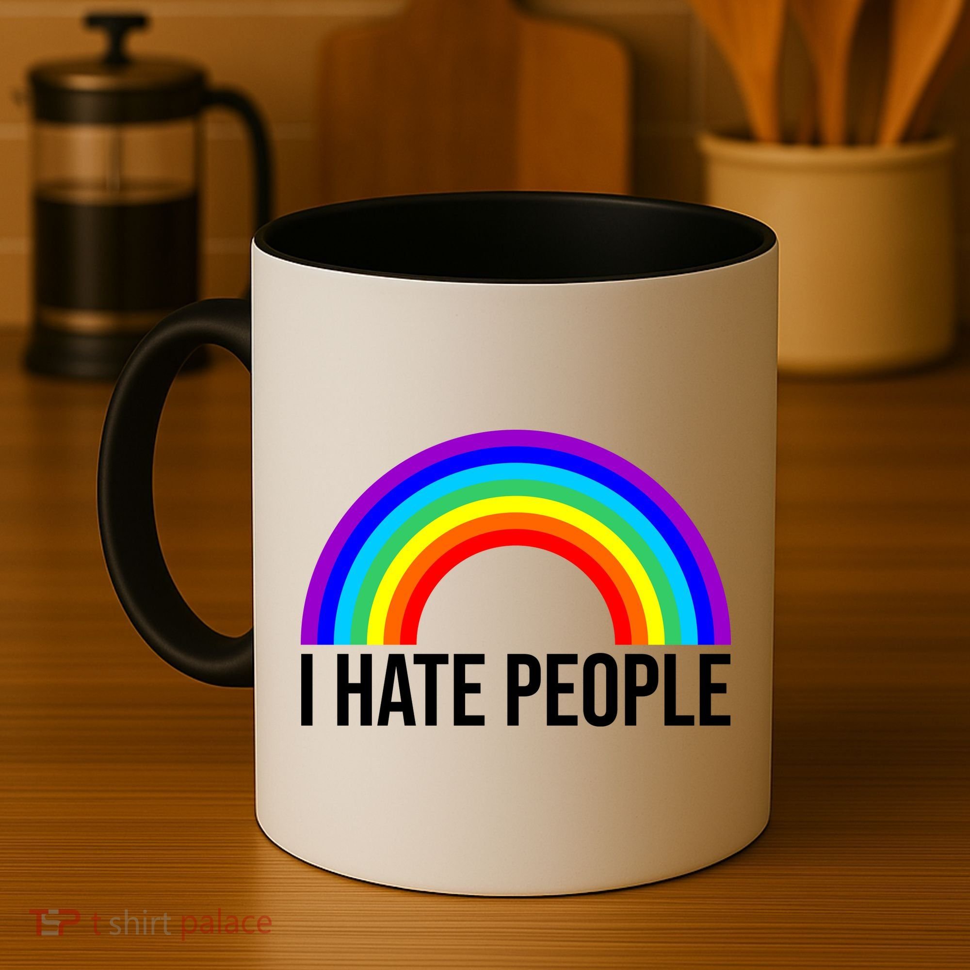 I Hate People Rainbow Funny Humor Anti Social Coffee Mug