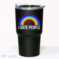 I Hate People Rainbow Funny Humor Anti Social Tumbler thumb 0
