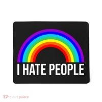 I Hate People Rainbow Funny Humor Anti Social Mousepad thumb 0