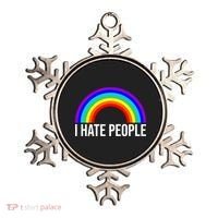 I Hate People Rainbow Funny Humor Anti Social Ornament thumb 0
