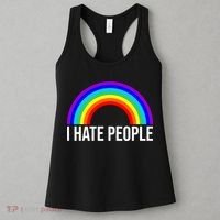 I Hate People Rainbow Funny Humor Anti Social Women's Tank Top thumb 3