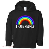 I Hate People Rainbow Funny Humor Anti Social Toddler Hoodie thumb 0