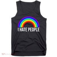 I Hate People Rainbow Funny Humor Anti Social Tank Top thumb 0
