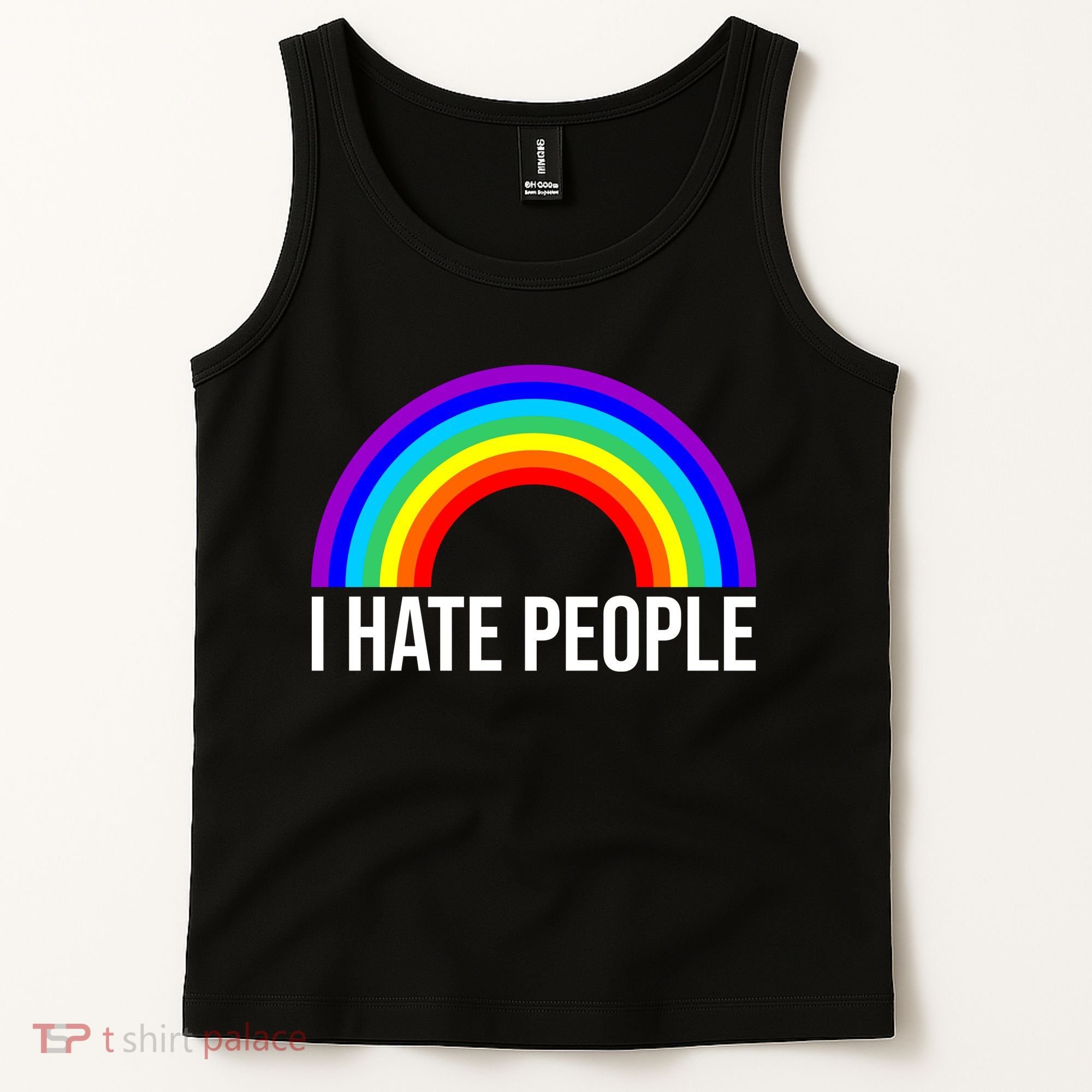 I Hate People Rainbow Funny Humor Anti Social Tank Top