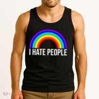 I Hate People Rainbow Funny Humor Anti Social Tank Top thumb 3