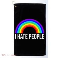 I Hate People Rainbow Funny Humor Anti Social Golf Towel thumb 0