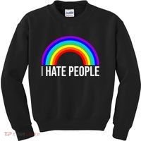 I Hate People Rainbow Funny Humor Anti Social Kids Sweatshirt thumb 0
