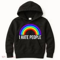 I Hate People Rainbow Funny Humor Anti Social Kids Hoodie thumb 0