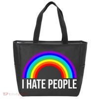 I Hate People Rainbow Funny Humor Anti Social Tote Bag thumb 0