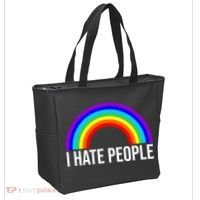 I Hate People Rainbow Funny Humor Anti Social Tote Bag thumb 2