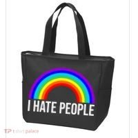 I Hate People Rainbow Funny Humor Anti Social Tote Bag thumb 3