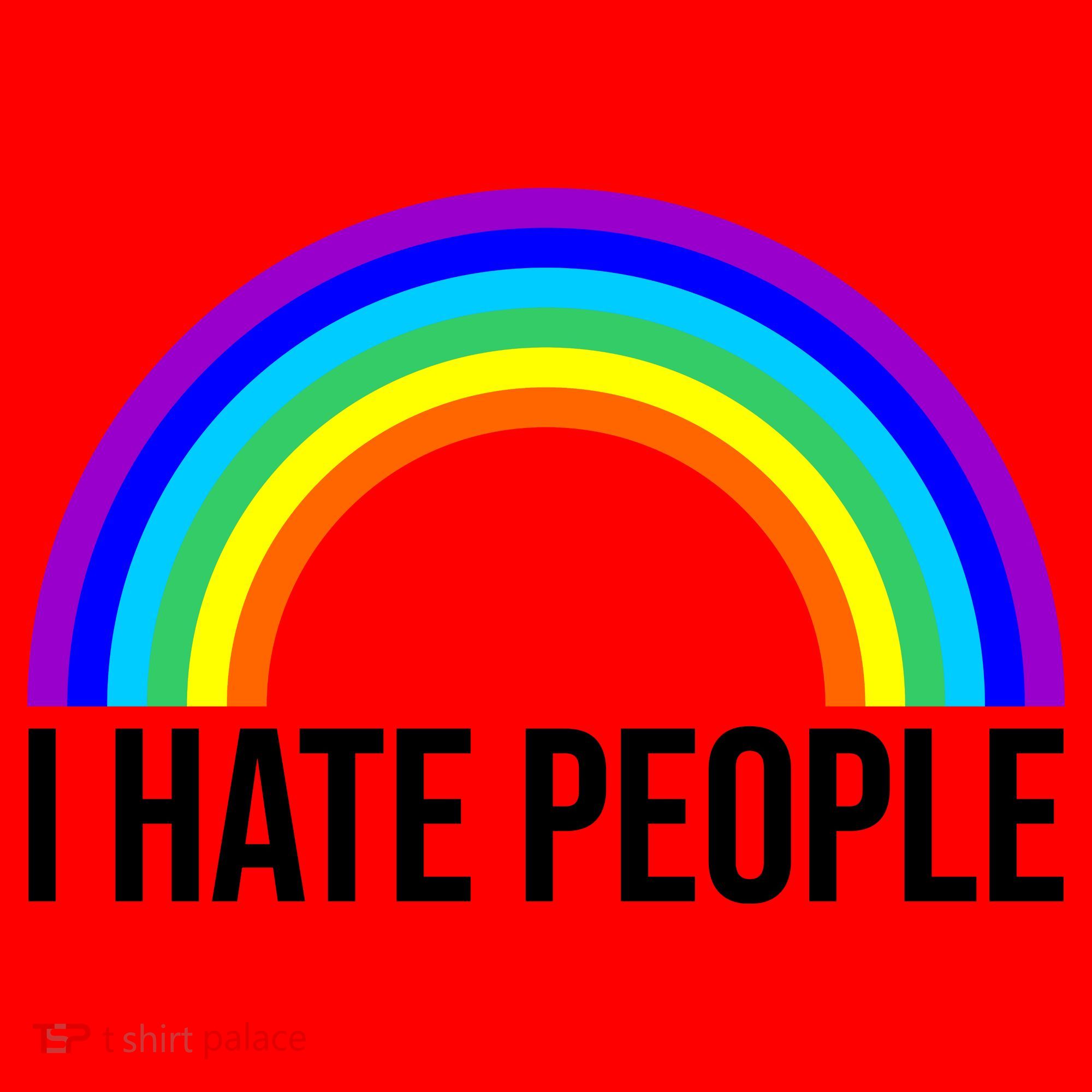 I Hate People Rainbow Funny Humor Anti Social Santa Hat
