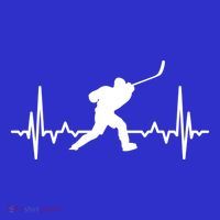 Ice Hockey Player Ecg Heartline Hockey Heartbeat Gift T-Shirt thumb 7
