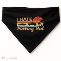 I Hate Pulling Out Funny Boating Trailer Boat Captain Retro  USA-Made Doggie Bandana thumb 0