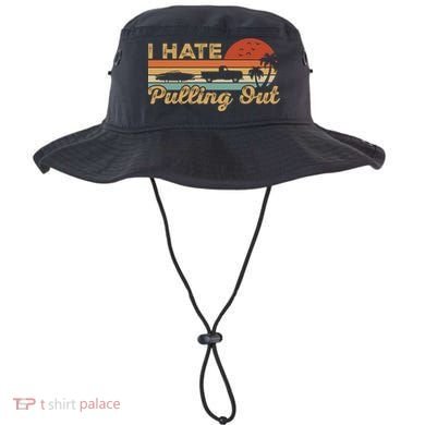 I Hate Pulling Out Funny Boating Trailer Boat Captain Retro  Bucket Hat