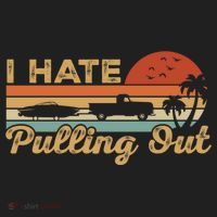 I Hate Pulling Out Funny Boating Trailer Boat Captain Retro  Hat thumb 2