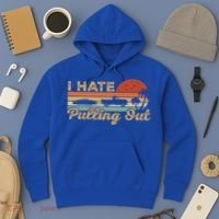 I Hate Pulling Out Funny Boating Trailer Boat Captain Retro  Hoodie thumb 3