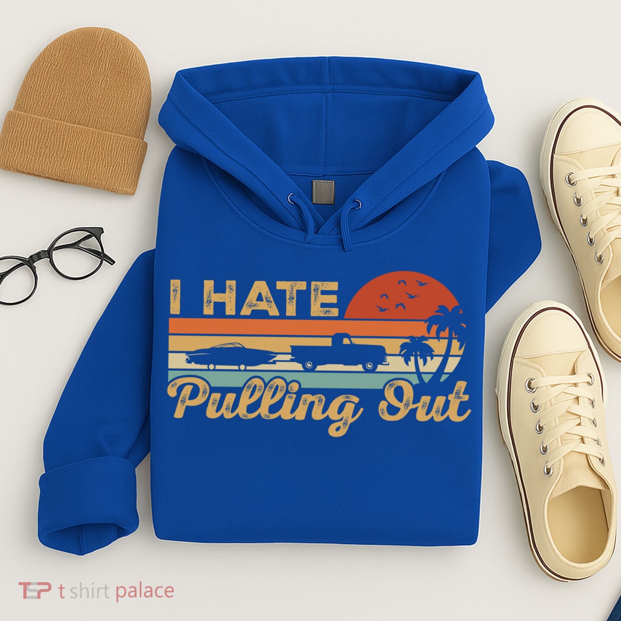 I Hate Pulling Out Funny Boating Trailer Boat Captain Retro  Hoodie