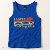 I Hate Pulling Out Funny Boating Trailer Boat Captain Retro  Tank Top thumb 2