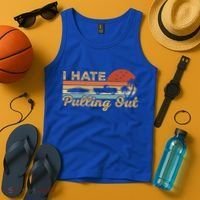 I Hate Pulling Out Funny Boating Trailer Boat Captain Retro  Tank Top thumb 4