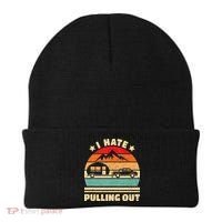 I Hate Pulling Out Funny Camping Trailer Retro Beanie thumb 0