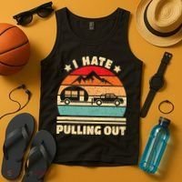 I Hate Pulling Out Funny Camping Trailer Retro Tank Top thumb 4