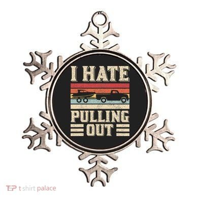 I Hate Pulling Out Funny Boat Captain Retro Boating Ornament