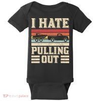 I Hate Pulling Out Funny Boat Captain Retro Boating Baby Bodysuit thumb 0