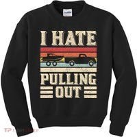 I Hate Pulling Out Funny Boat Captain Retro Boating Kids Sweatshirt thumb 0