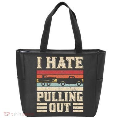 I Hate Pulling Out Funny Boat Captain Retro Boating Tote Bag
