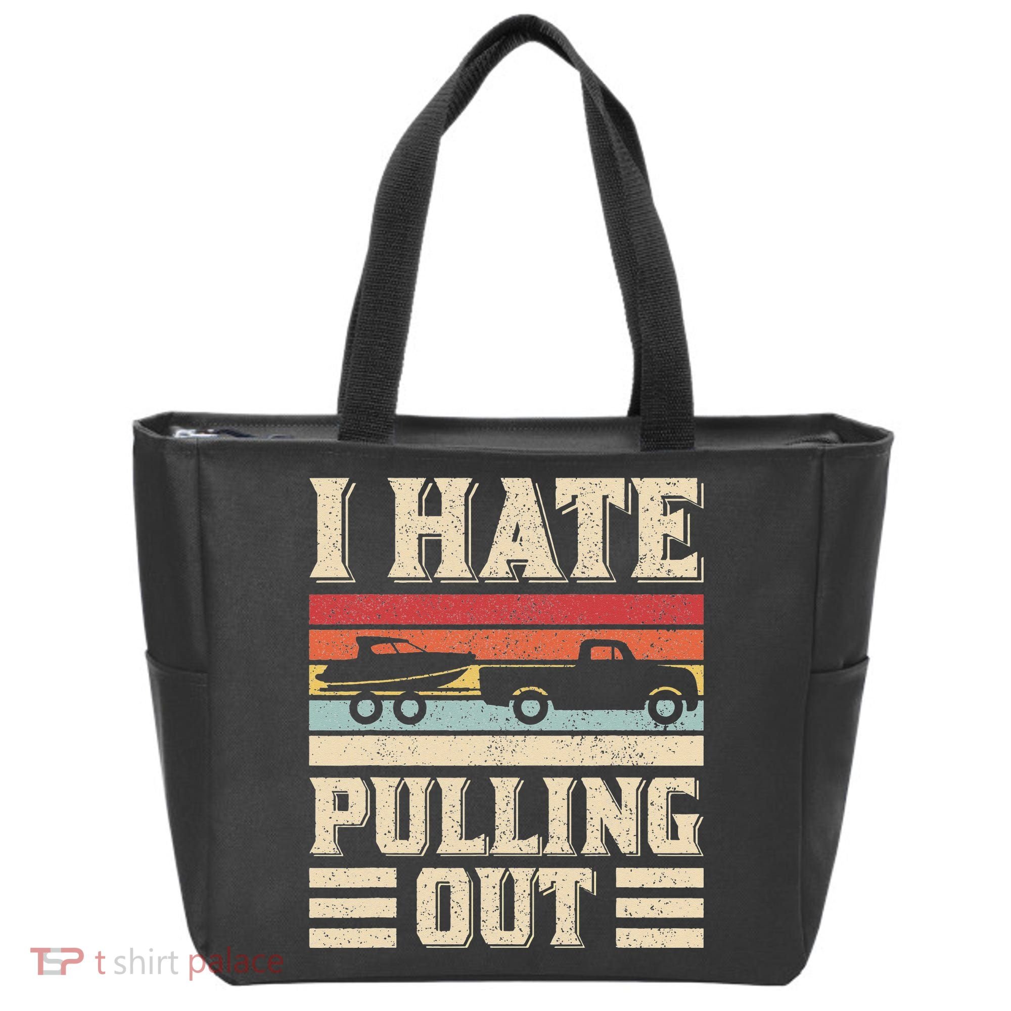 I Hate Pulling Out Funny Boat Captain Retro Boating Tote Bag
