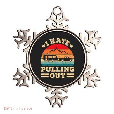 I Hate Pulling Out Funny Camping Trailer Retro Travel TShirt Ornament