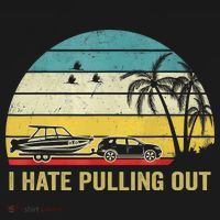 I Hate Pulling Out Retro Boating Boat Captain Polo thumb 3