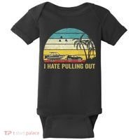 I Hate Pulling Out Retro Boating Boat Captain Baby Bodysuit thumb 0