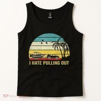 I Hate Pulling Out Retro Boating Boat Captain Tank Top thumb 2