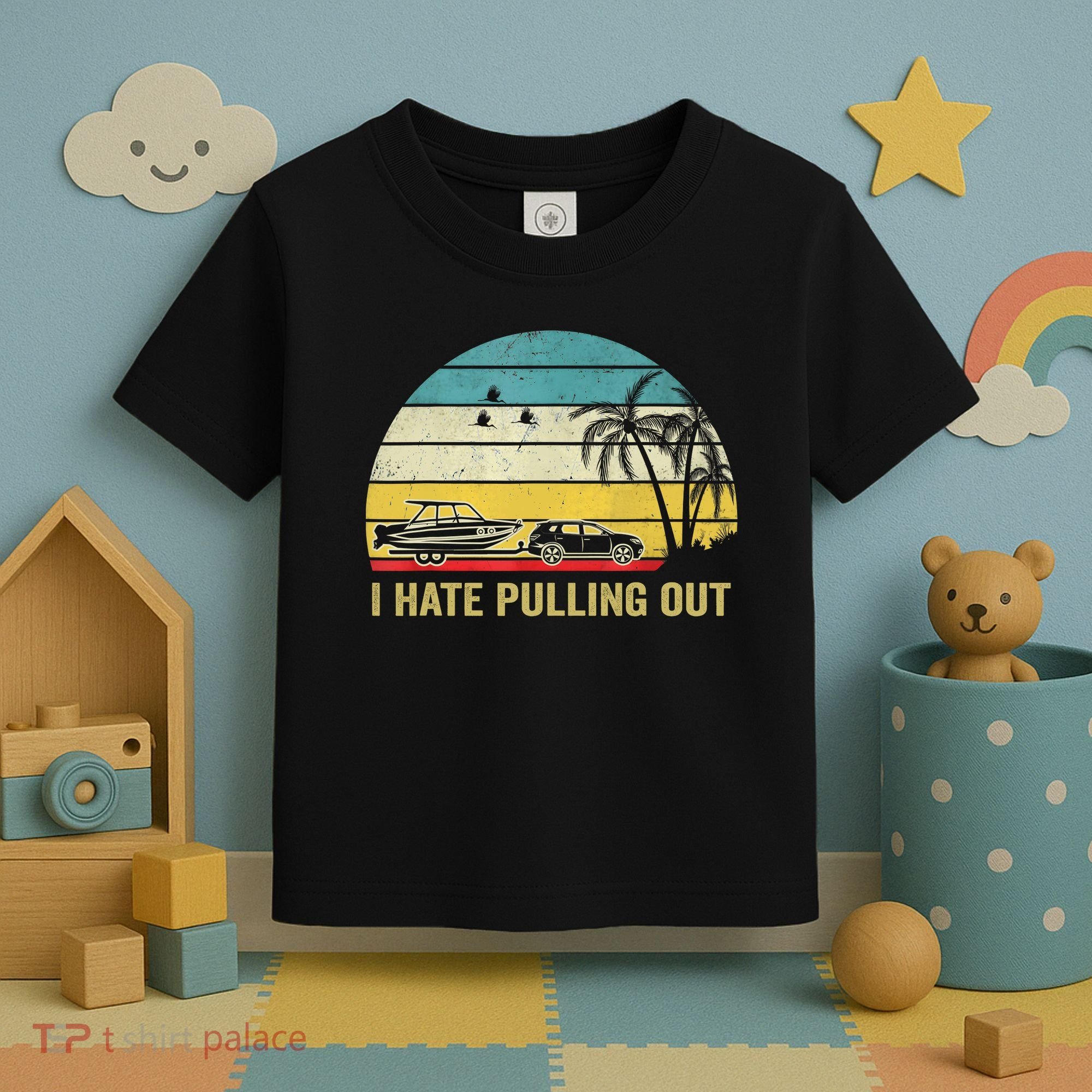 I Hate Pulling Out Retro Boating Boat Captain Toddler T-Shirt