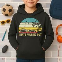 I Hate Pulling Out Retro Boating Boat Captain Kids Hoodie thumb 2