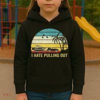 I Hate Pulling Out Retro Boating Boat Captain Kids Hoodie thumb 3