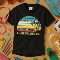 I Hate Pulling Out Retro Boating Boat Captain Kids T-Shirt thumb 3