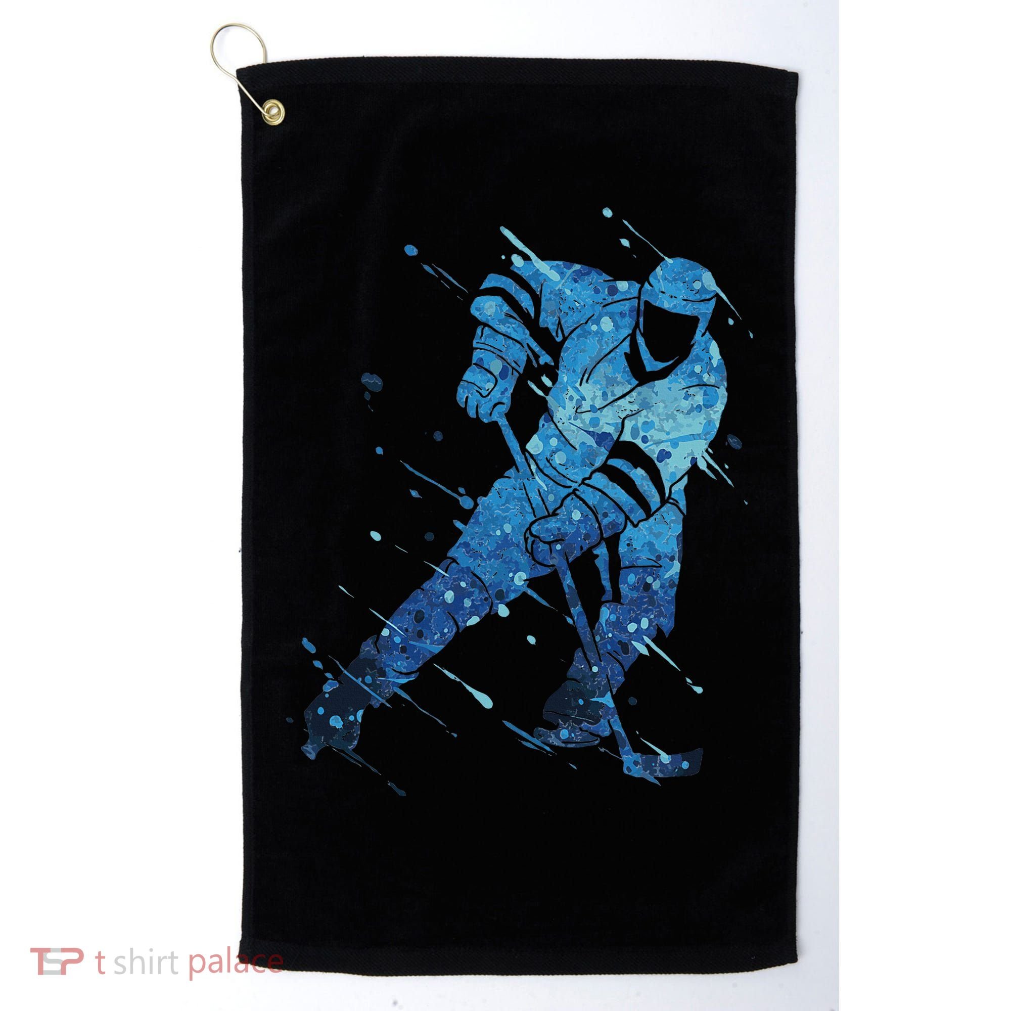 Ice Hockey Player Golf Towel