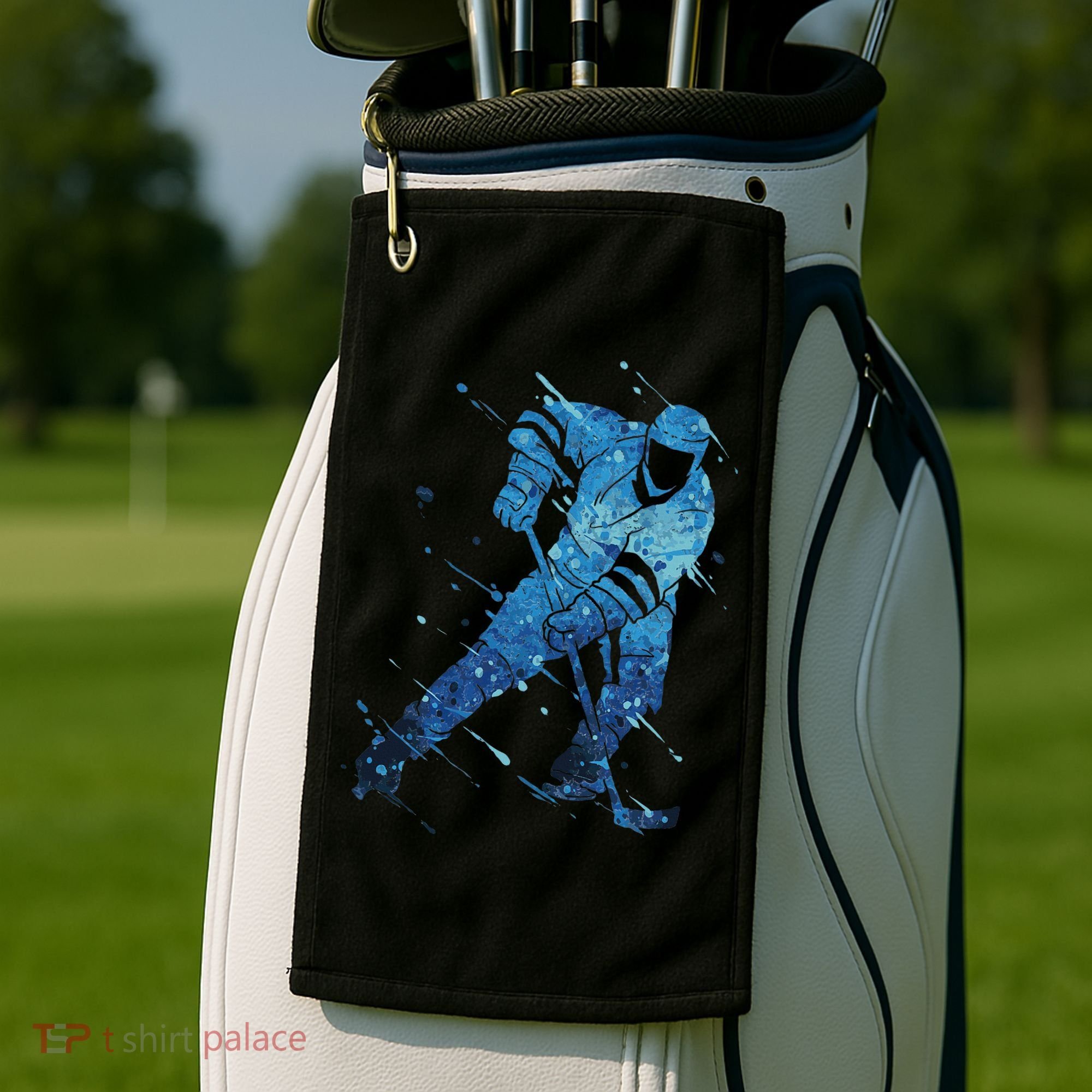 Ice Hockey Player Golf Towel