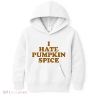 I Hate Pumpkin Spice Funny Kids Hoodie thumb 0