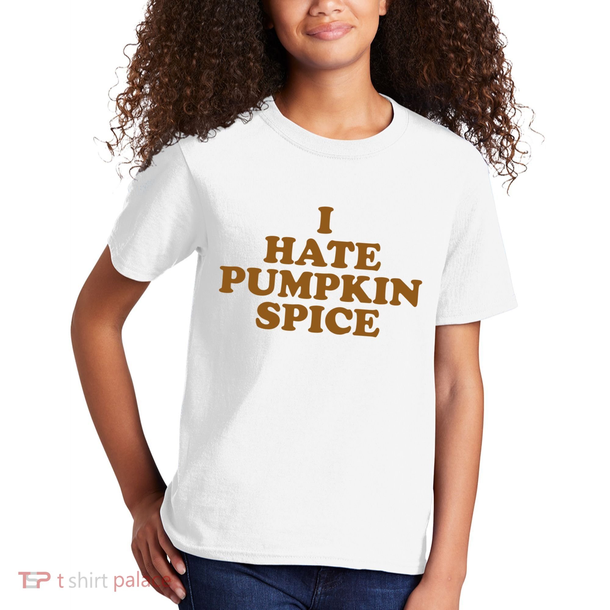 I Hate Pumpkin Spice Funny Kids T-Shirt