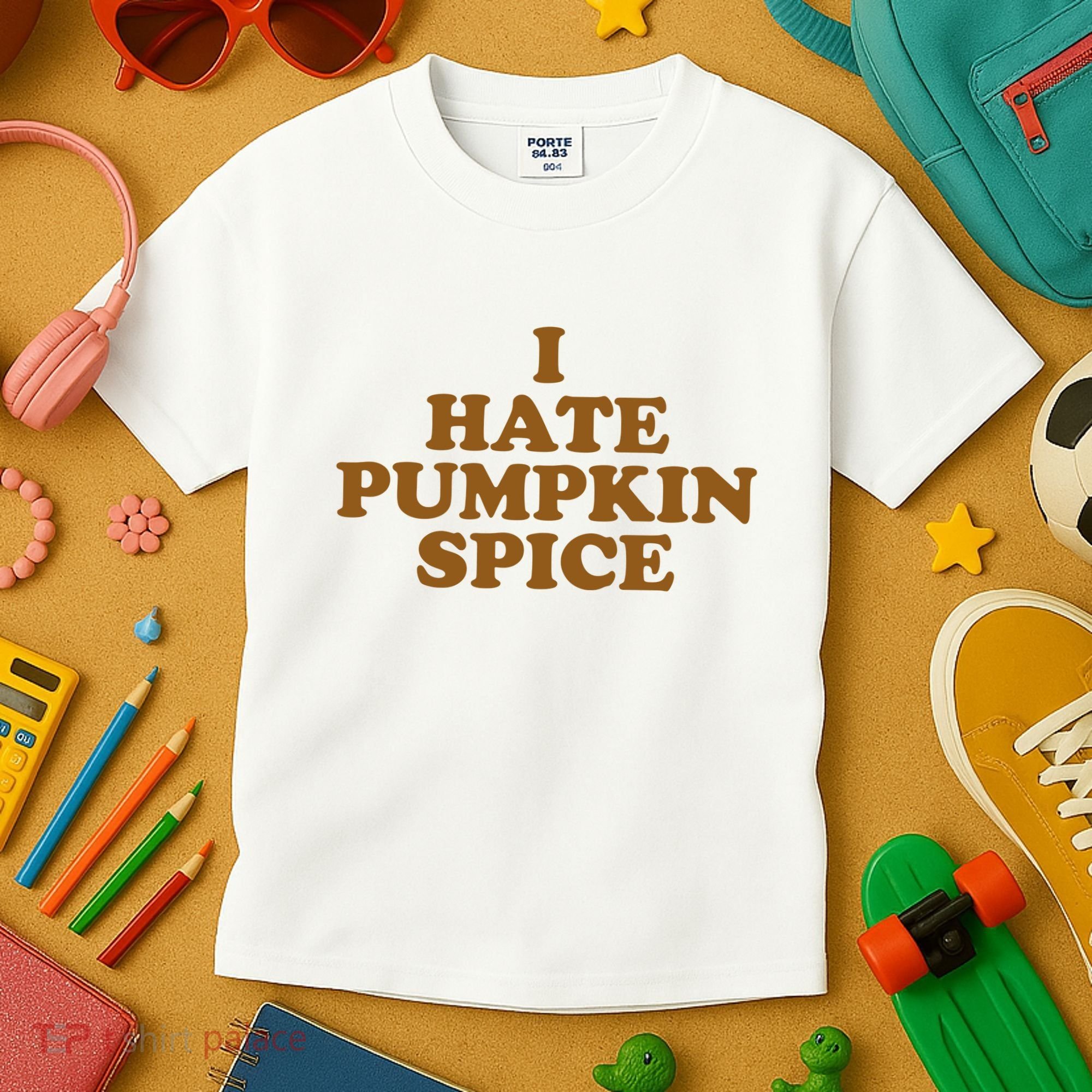 I Hate Pumpkin Spice Funny Kids T-Shirt